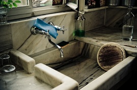 大理石,シンク,食器水切り,